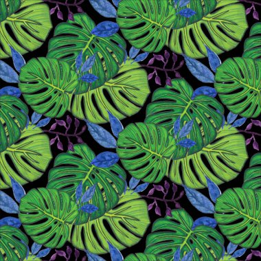 Canavar yapraklarıyla kusursuz desen.