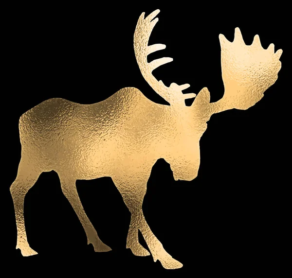 Big golden moose — Stock Vector