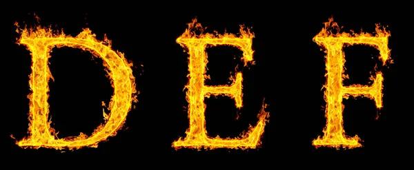 Group Fire Letters Black — Stock Photo, Image