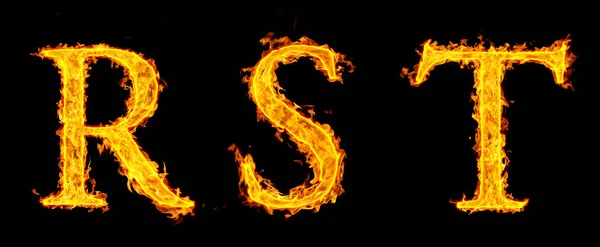 Group Fire Letters Black — Stock Photo, Image