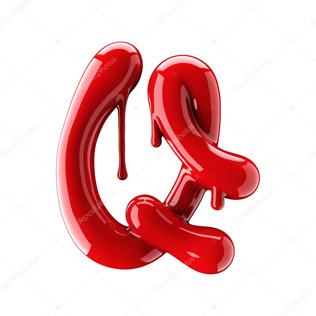 3D render of red alphabet make from nail polish ...