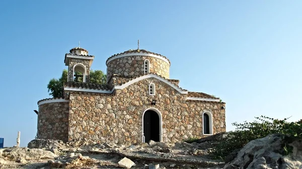 Christian church on the hill front view. Cyprus — Stock Image Christian church on the hill front view. Cyprus Royalty Free Stock Photos