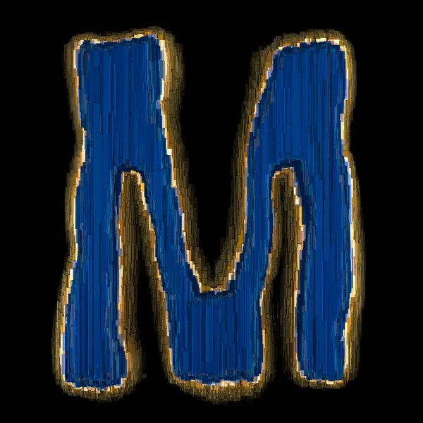 Industrial metal alphabet letter M 3D