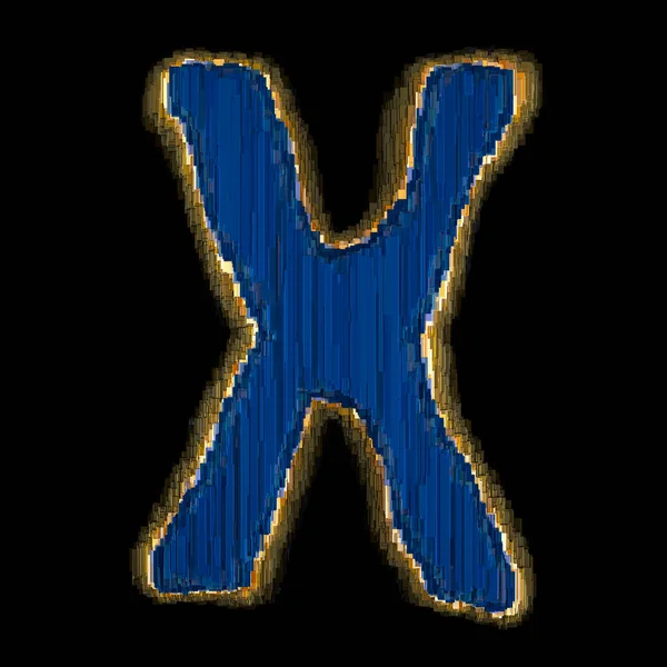 Industrial metal alphabet letter X 3D