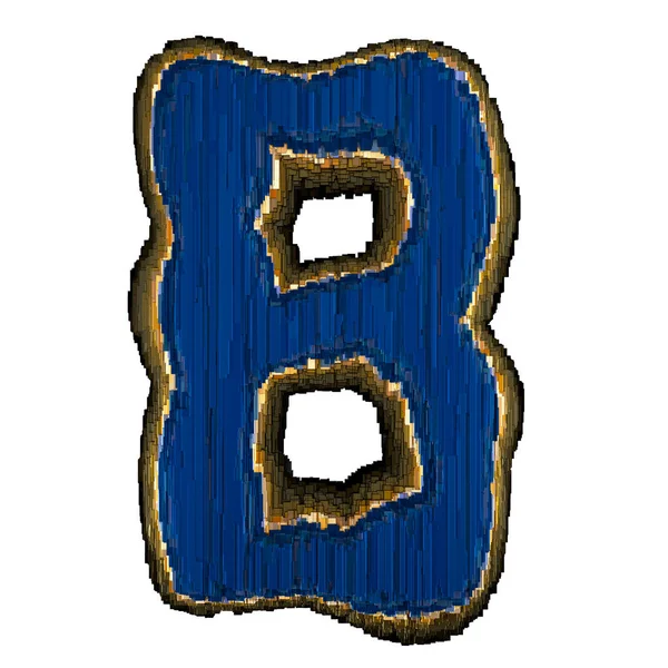 Industrial metal alphabet letter B 3D