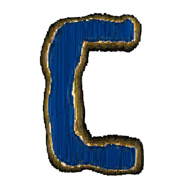 Industrial metal alphabet letter C 3D