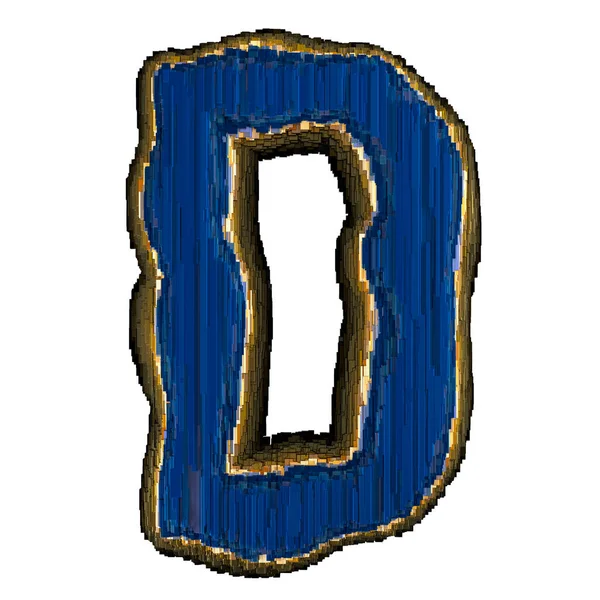 Industrial metal alphabet letter D 3D