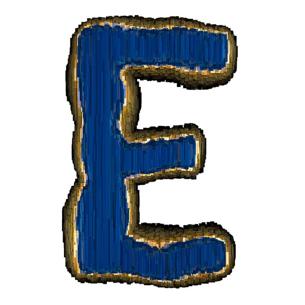 Industrial metal alphabet letter E 3D