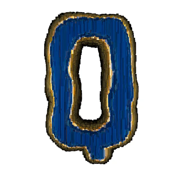 Industrial metal alphabet letter Q 3D