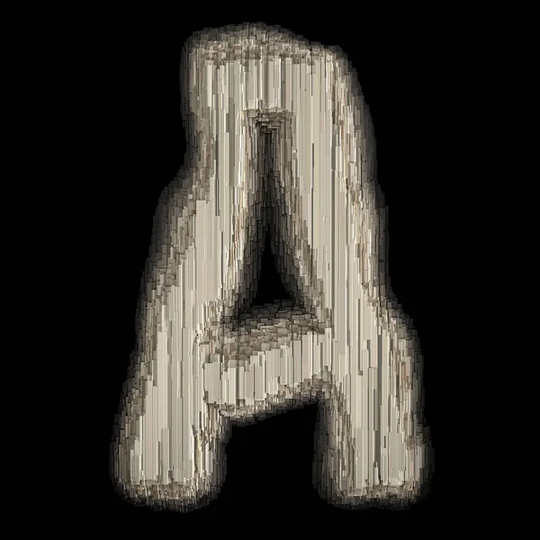 Industrial metal alphabet letter A 3D