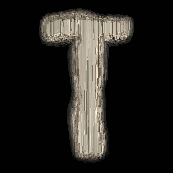 Industrial metal alphabet letter T 3D