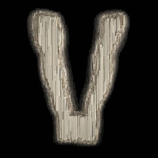 Industrial metal alphabet letter V 3D