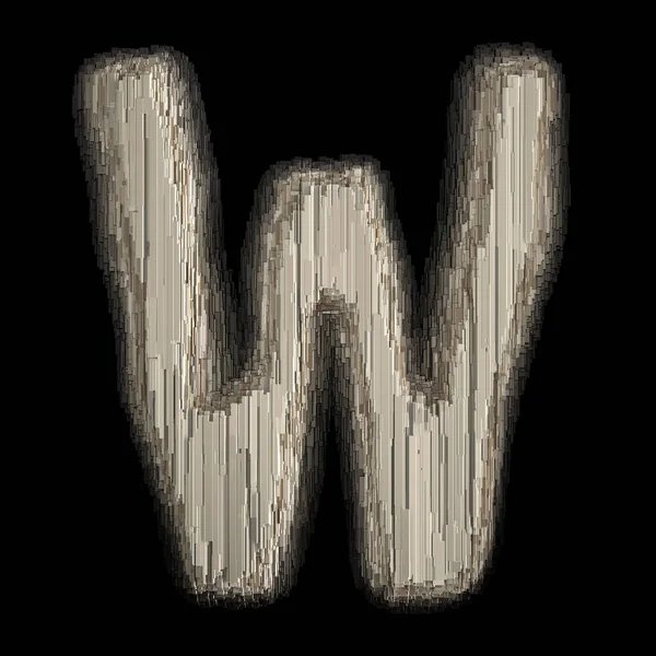 Industrial metal alphabet letter W 3D