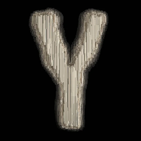 Industrial metal alphabet letter Y 3D