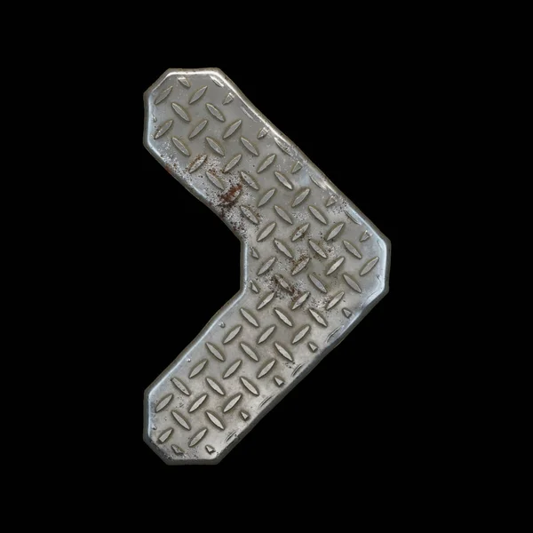 Industrial metal symbol right angle bracket on black background 3d