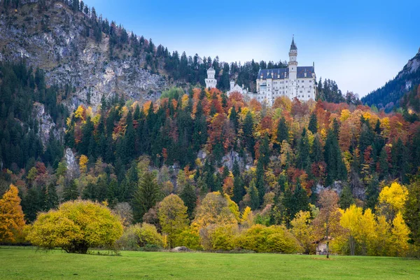 Castelul Neuschwanstein în toamnă Landmark Germania — Fotografie, imagine de stoc