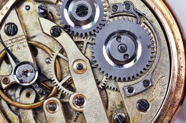 Close View Mechanism Analogue Clock — Stock Photo, Image