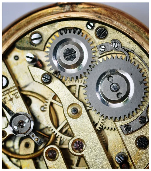 Close View Mechanism Analogue Clock — Stock Photo, Image