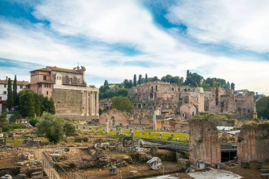 Roma - Kasım 09: Roma Forumu bir yükseklikten Roma, İtalya görünümü üzerinde 09 Kasım 2016.