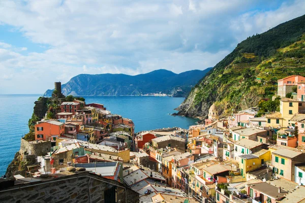 Vernazza Itália Novembro 2015 Vista Panorâmica Cidade Italiana Beira Mar — Fotografia de Stock