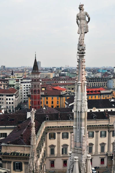 Milão Itália Vista Para Palácio Real Palazzo Realle — Fotografia de Stock