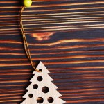 Vintage Christmas decoration on the wooden background