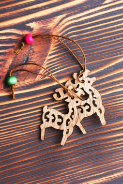 Vintage christmas dekorasyon ahşap zemin üzerinde