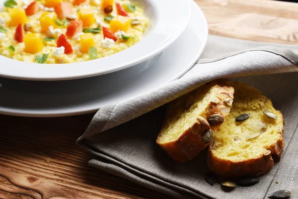 Sopa Legumes Com Sementes Abóbora — Fotografia de Stock