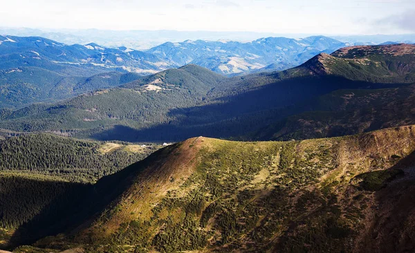 Landskap Berg Täckta Med Skog Karpaterna Berg — Gratis stockfoto