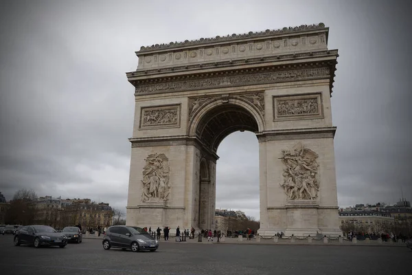 Paris França Fevereiro 2016 Arco Triunfal Arco Triunfo Paris França — Fotografia de Stock