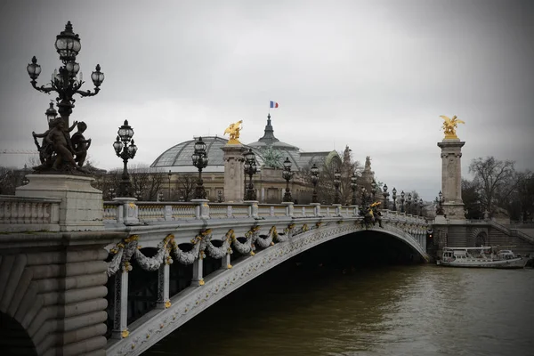 Pont Alexandre Iii Most Łukowy Paryżu Francja — Zdjęcie stockowe