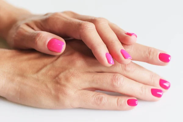 Female Hands Manicure White Background — Stock Photo, Image