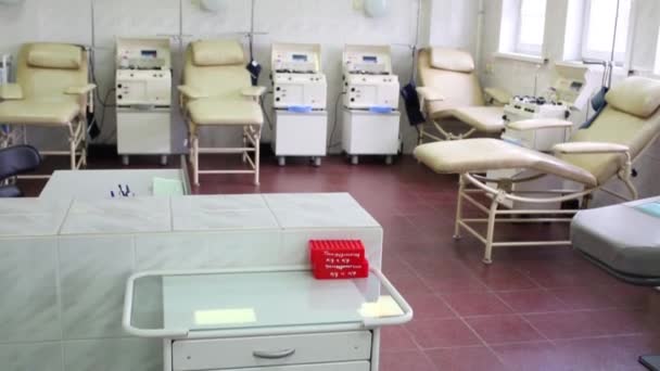 Hall in Blood donor center — Stock Video