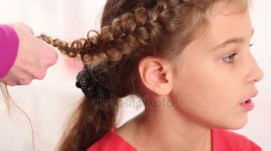 güzel kız için Kuaför yapımı örgü