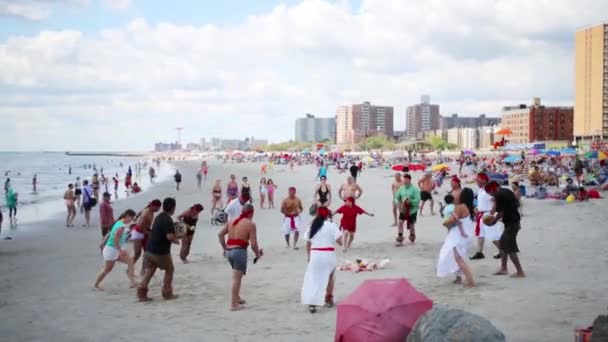 ニューヨークのブライトン ビーチ メキシコ ダンス パフォーマンス — ストック動画