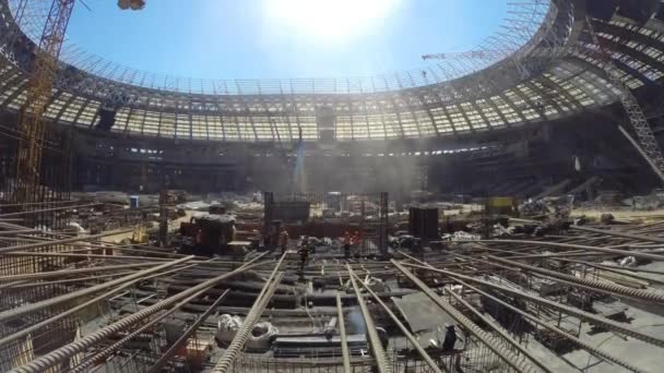 Work on construction of stadium in Luzhniki — Stock Video