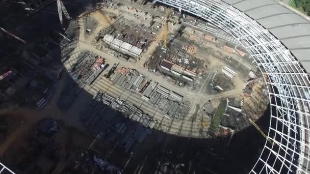Building site of sports stadium Luzhniki — Stock Video