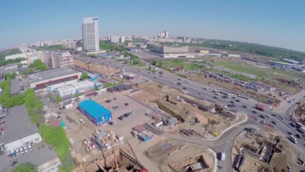 Mkzd 北東トンネルと交通の建設現場 — ストック動画