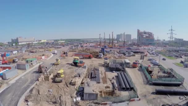 Construction site of MKZD North-Eastern Tunnel — Stock Video