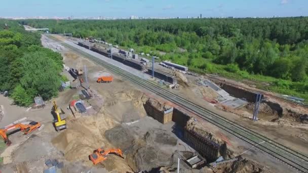 Будівельний майданчик Mkzd залізниці — стокове відео