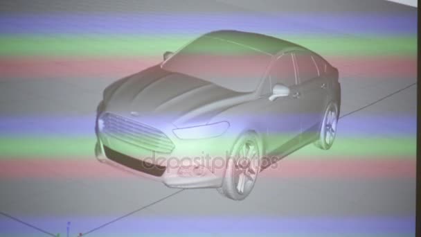 Обсяг модель автомобіля на дисплеї — стокове відео