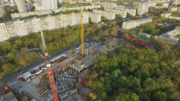 Construction site of residential complex Jauza Park — Stock Video