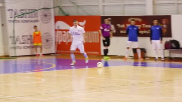 Goal at championship of Russia of mini-football game — Stock Video