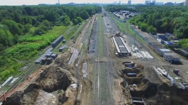 Mkzd spoorweg in aanbouw — Stockvideo