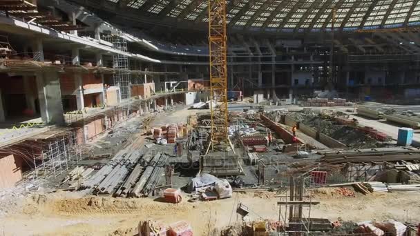 Baustelle des Fußballstadions Luschniki — Stockvideo