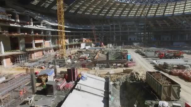 Sitio de construcción del estadio de fútbol Luzhniki — Vídeos de Stock