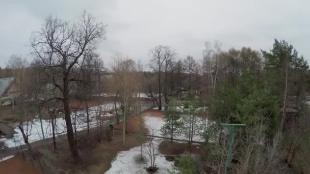 Tennis courts covered by snow — Stock Video