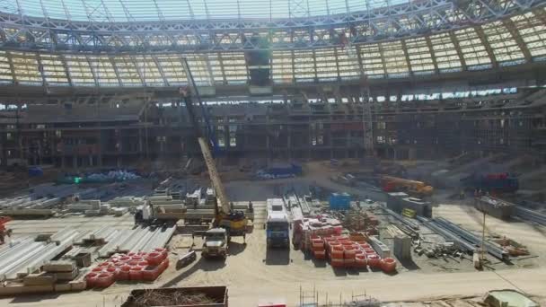 Tempat konstruksi stadion olahraga Luzhniki — Stok Video