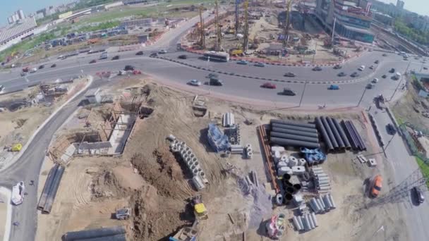 Construction site of MKZD North-Eastern Tunnel — Stock Video