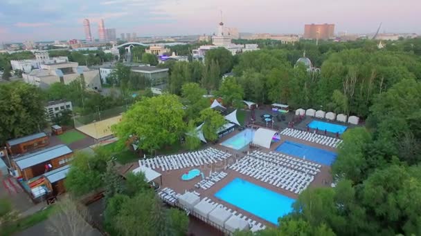 Urban Port with sports playgrounds and dance floor — Stock Video